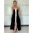 Šaty dlouhé letní na ramínka dámské SIMONE (S/M/L ONE SIZE) ITALSKÁ MÓDA IMPOC259655/DUR S/M/L Černá