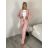 Souprava/komplet elegantní sako a kalhoty dlouhé dámská (S/M ONE SIZE) ITALSKÁ MÓDA IMD23162/DUR S/M růžová světlá