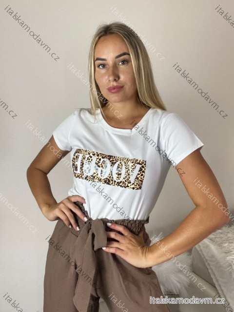 Tričko krátký rukáv dámské (S/M/L ONE SIZE) ITALSKÁ MÓDA IMM23BR2415-9/DUR