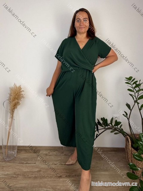 Overal dlouhý elegantní krátký rukáv dámský nadrozměr ALANA (52/54/56/58 ONE SIZE) ITALSKÁ MÓDA IM426177/DUR