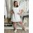 Šaty carmen krajkové bavlněné krátký rukáv dámské HANNAH (S/M/L ONE SIZE) ITALSKÁ MÓDA IMD22166/DUR S/M/L béžová