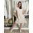 Šaty carmen krajkové bavlněné krátký rukáv dámské HANNAH (S/M/L ONE SIZE) ITALSKÁ MÓDA IMD22166/DUR S/M/L béžová