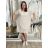 Šaty carmen krajkové bavlněné krátký rukáv dámské HANNAH (S/M/L ONE SIZE) ITALSKÁ MÓDA IMD22166/DUR S/M/L béžová
