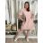 Šaty carmen krajkové bavlněné krátký rukáv dámské HANNAH (S/M/L ONE SIZE) ITALSKÁ MÓDA IMD22166/DUR S/M/L béžová