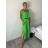 Šaty dlhé letné na ramienka dámske Rebeca (S/M ONE SIZE) TALIANSKA MÓDA IMD23472/DUR S/M/L zelená