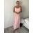 Šaty dlhé letné na ramienka dámske Rebeca (S/M ONE SIZE) TALIANSKA MÓDA IMD23472/DUR S/M/L zelená