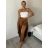 Nohavice saténové háremky letné dlhé dámske (S/M ONE SIZE) TALIANSKA MÓDA IMM239535UN/DUR žlutá S/M/L