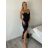 Šaty elegantní společenské na ramínka dámské JANET (S/M/L ONE SIZE) ITALSKÁ MÓDA IMM2648153L1/DUR S/M/L Černá