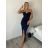 Šaty elegantní společenské na ramínka dámské JANET (S/M/L ONE SIZE) ITALSKÁ MÓDA IMM2648153L1/DUR S/M/L Černá