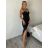 Šaty elegantní společenské na ramínka dámské JANET (S/M/L ONE SIZE) ITALSKÁ MÓDA IMM2648153L1/DUR S/M/L Černá