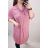 Šaty košilové 3/4 dlouhý rukáv dámské (XL/2XL ONE SIZE) ITALSKÁ MÓDA IM421087/DR starorůžová