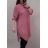 Šaty košilové 3/4 dlouhý rukáv dámské (XL/2XL ONE SIZE) ITALSKÁ MÓDA IM421087/DR starorůžová