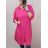 Šaty košilové 3/4 dlouhý rukáv dámské (XL/2XL ONE SIZE) ITALSKÁ MÓDA IM421087/DR starorůžová
