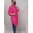 Šaty košilové 3/4 dlouhý rukáv dámské (XL/2XL ONE SIZE) ITALSKÁ MÓDA IM421087/DR starorůžová