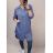 Šaty košilové 3/4 dlouhý rukáv dámské (XL/2XL ONE SIZE) ITALSKÁ MÓDA IM421087/DR starorůžová
