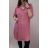 Šaty košilové 3/4 dlouhý rukáv dámské (XL/2XL ONE SIZE) ITALSKÁ MÓDA IM421087/DR starorůžová