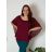 Halenka tunika krátký rukáv dámská nadrozměr (2XL/3XL) ITALSKÁ MÓDA IMD23343/DU tm. hnědá 2Xl/3XL