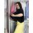Halenka tunika krátký rukáv dámská nadrozměr (2XL/3XL) ITALSKÁ MÓDA IMD23343/DU tm. hnědá 2Xl/3XL