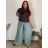 Kalhoty dlouhé letní dámské nadrozměr DANIELLA (52/54/56 ONE SIZE) ITALSKÁ MÓDA IM425DANIELLA/DUR béžová 52/54/56