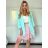 Sako dlouhý rukáv dámské DICE (S/M/L ONE SIZE) ITALSKÁ MÓDA IMPVN2522493/DUR sv. mintová S/M