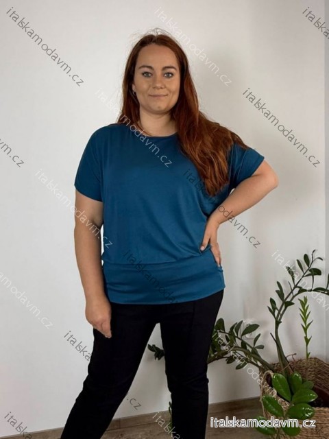 Tunika do manžety netopíří krátký rukáv dámská nadrozměr SARA (48/50/52 ONE SIZE) TALIANSKA MÓDA IM425291/DUR