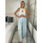 Nohavice dlhé letné dámske ALAIA (S/M/L ONE SIZE) TALIANSKA MÓDA IM425299/DUR tm. modrá S/M/L