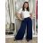 Nohavice dlhé letné dámske ALAIA (S/M/L ONE SIZE) TALIANSKA MÓDA IM425299/DUR tm. modrá S/M/L