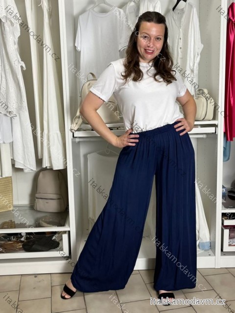 Nohavice dlhé letné dámske ALAIA (S/M/L ONE SIZE) TALIANSKA MÓDA IM425299/DUR tm. modrá S/M/L