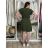 Šaty krátké letní krátký rukáv dámské (S/M/L ONE SIZE) ITALSKÁ MÓDA IMD250003/DUR mintová S/M/L