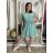 Šaty krátké letní krátký rukáv dámské (S/M/L ONE SIZE) ITALSKÁ MÓDA IMD250003/DUR mintová S/M/L