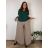 Kalhoty letní háremky dlouhé dámské nadrozměr TAMARA (48/50/52 ONE SIZE) ITALSKÁ MÓDA IMC2600012/DUR khaki 48/50/52