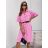 Šaty  košilové elegantní dlouhý rukáv dámské (S/M/L ONE SIZE) ITALSKÁ MÓDA IMD260000356