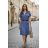Šaty  košilové s páskem dlouhý rukáv dámské (S/M/L ONE SIZE) ITALSKÁ MÓDA IMD260000357
