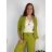 Sako lněné dlhý rukáv dámske nadrozměr SIMONE (40/42/44 ONE SIZE) TALIANSKA MÓDA IMPCS2613897/DUR  zelená hrášková