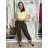 Kalhoty letní s páskem dámské (S/M/L ONE SIZE) ITALSKÁ MÓDA IM4260013564