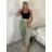 Kalhoty letní s páskem dámské (S/M/L ONE SIZE) ITALSKÁ MÓDA IM4260013564