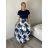 Šaty dlouhé květované krátký rukáv  dámské CAMILE (S/M/L ONE SIZE) ITALSKÁ MÓDA IMM2615567/DUR S/M/L vínová