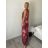 Šaty dlouhé bez rukávu letní icecool dámské (S/M/L ONE SIZE) ITALSKÁ MÓDA IMM22M2942-21/DUR S/M/L červená