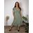 Šaty dlouhé elegantný letný krátky rukáv dámske BLANA (M/L/XL ONE SIZE) TALIANSKA MÓDA IMD25115/DR M/L/XL khaki