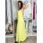 Šaty dlouhé letní na ramínka dámské NATALI (S/M ONE SIZE) ITALSKÁ MÓDA IMM2658098/DUR S/M/L žlutá