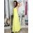 Šaty dlouhé letní na ramínka dámské NATALI (S/M ONE SIZE) ITALSKÁ MÓDA IMM2658098/DUR S/M/L žlutá