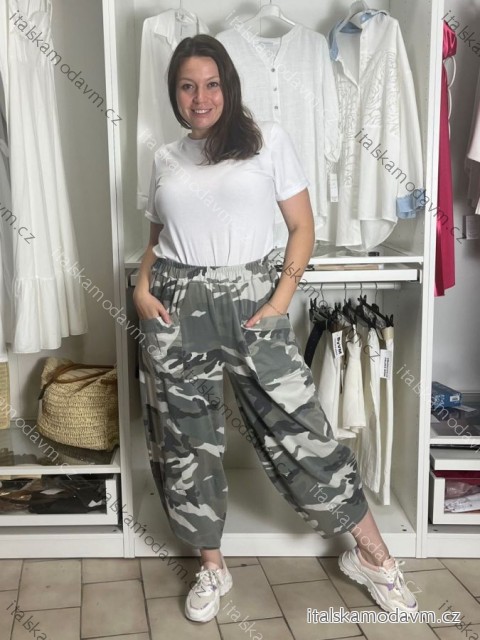 Kalhoty oversize maskáčové dámské (S-XL) ITALSKÁ MÓDA IM5261253/DUR