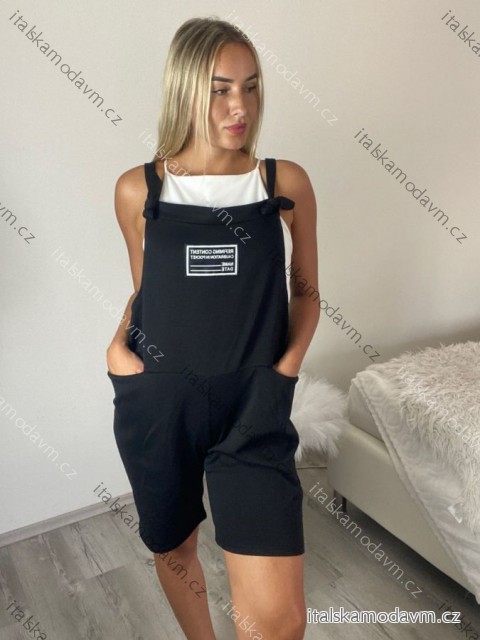 Kalhoty teplákové krátké s laclem dámské (S/M/L ONE SIZE) ITALSKÁ MÓDA IMC26001358/DUR