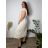 Šaty košilové lněné krátky rukáv dámske nadrozmer LUISA (44/46/48 ONE SIZE) TALIANSKA MÓDA IMSM2600010/DUR 44/46/48 zelená khaki