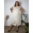 Šaty košilové lněné krátky rukáv dámske nadrozmer LUISA (44/46/48 ONE SIZE) TALIANSKA MÓDA IMSM2600010/DUR 44/46/48 zelená khaki