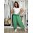 Nohavice aladinky harémky dlhé dámske (M/L ONE SIZE) TALIANSKA MÓDA IMD22212/DR zelená M/L