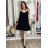 Šaty krátke letné mušelínové na ramienka dámske (S/M/L ONE SIZE) TALIANSKA MÓDA IMD26000237/DUR S/M/L čierna