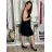 Šaty krátke letné mušelínové na ramienka dámske (S/M/L ONE SIZE) TALIANSKA MÓDA IMD26000237/DUR S/M/L čierna