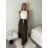 Sukně dlouhá letní s páskem dámské BEATRICE (S/M/L ONE SIZE) ITALSKÁ MÓDA IMPMNC268013/DUR S/M/L tmavě hnědá