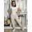 Kalhoty s laclem letní lněné dámské KORA (S/M/L ONE SIZE) ITALSKÁ MÓDA IMSM26000202/DUR S/M/L béžová